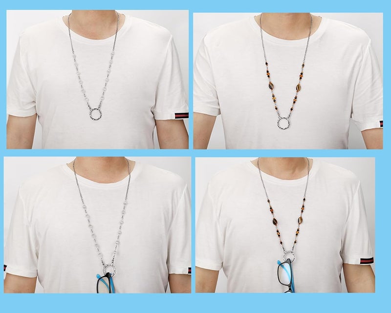 Hongeely Glasses Holder Chain Loop Eyeglasses Necklace Ring for Women Reading Glasses Sunglasses Necklace for Men - Image 5